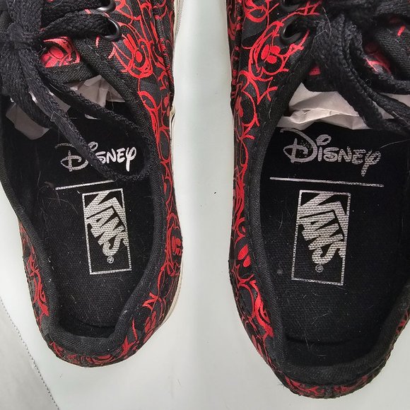 vans x disney mickey mouse shoes black red checkerboard Women 8.5 Men 7 - Picture 11 of 14